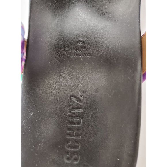 Schutz Dariana Plattform Sandals Tie Dye Purple Black size 8.5 SCHUTZ - Picture 11 of 11